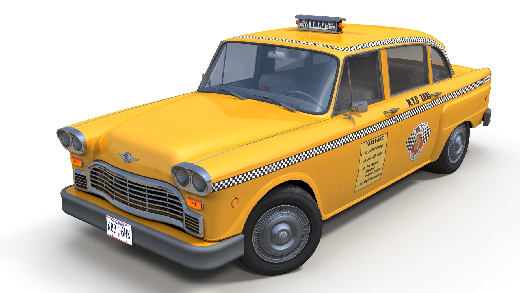 ArtStation - Taxi vintage yellow cab | Game Assets