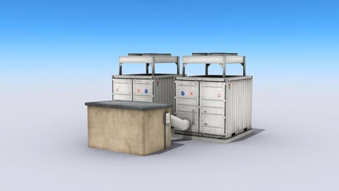 Cooling Units Low-poly 3D model