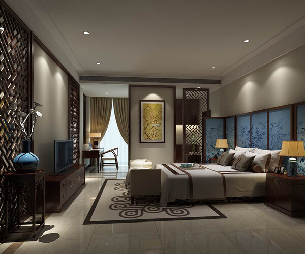 ArtStation Bedroom Chinese style 9403 Resources