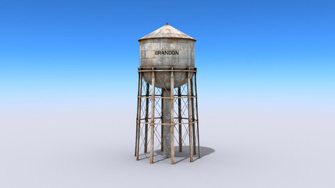 Water Tower Low-poly 3D model