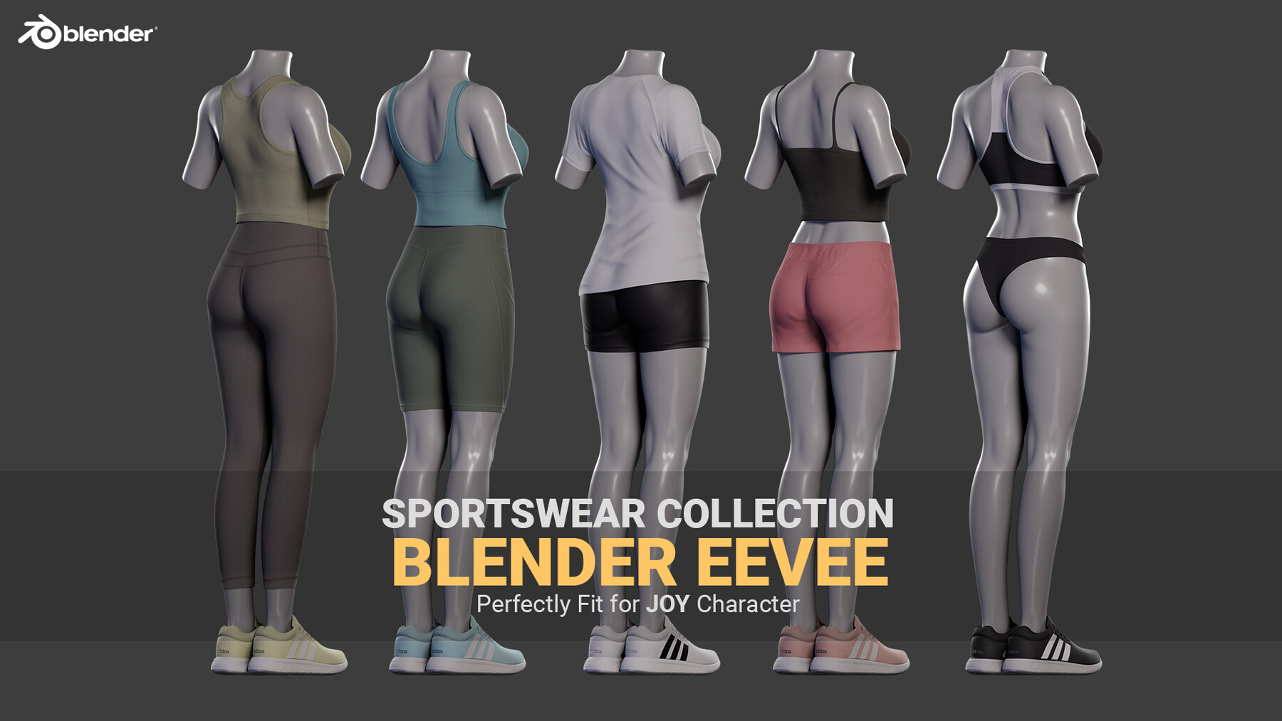 BLENDER EEVEE Brandless 20 car collection volume 4 VR / AR / low-poly