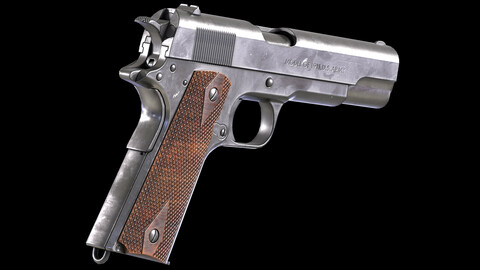 Colt M1911 PBR Worn Low-poly 3D model