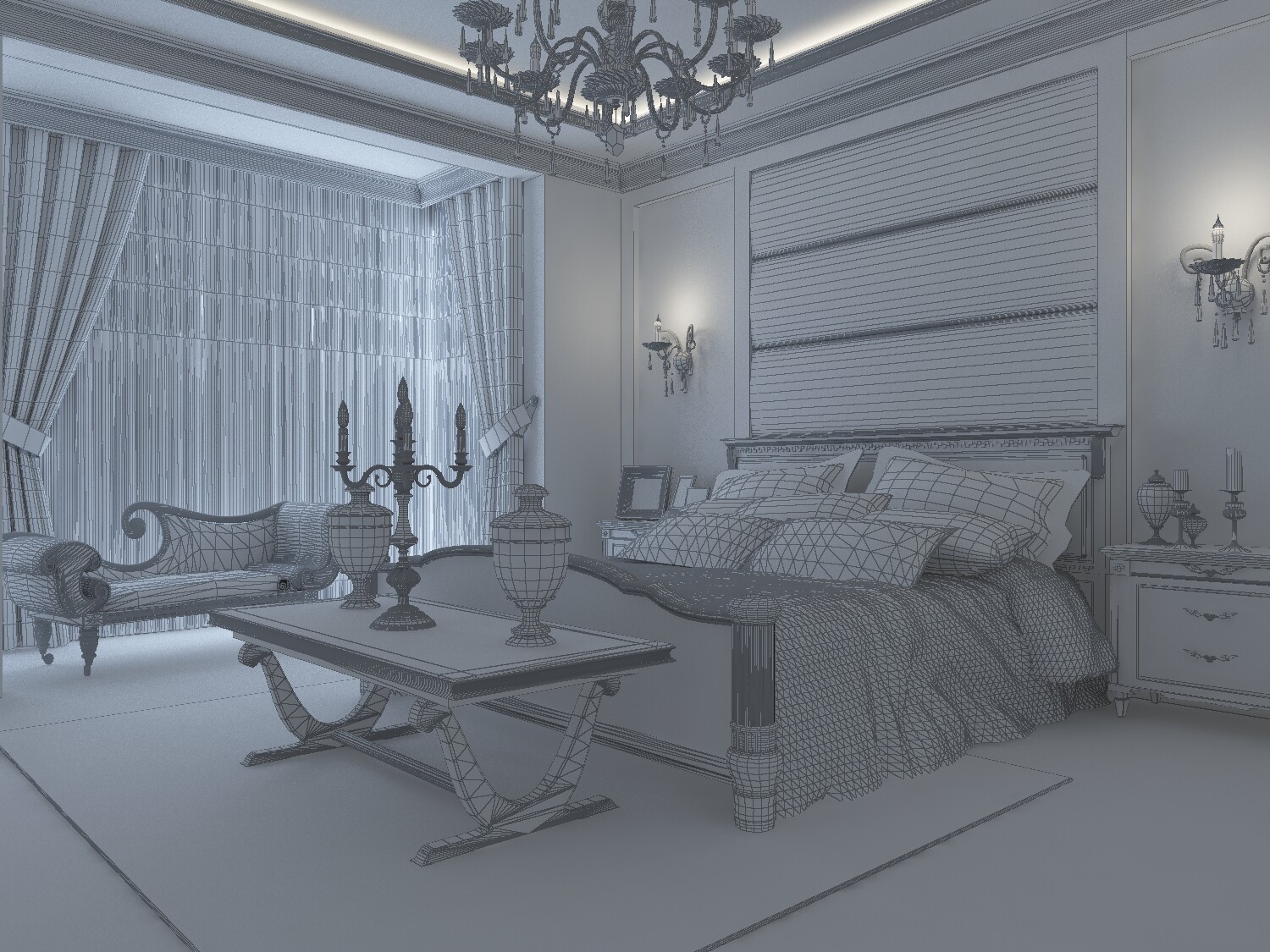 ArtStation - Stylish European bedroom 1847 | Resources