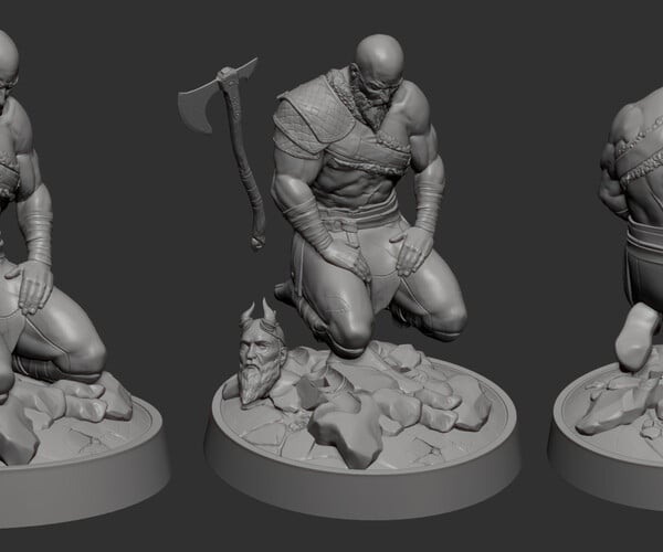 Kratos Standing V4 3D Printing Figurine God of War STL Files