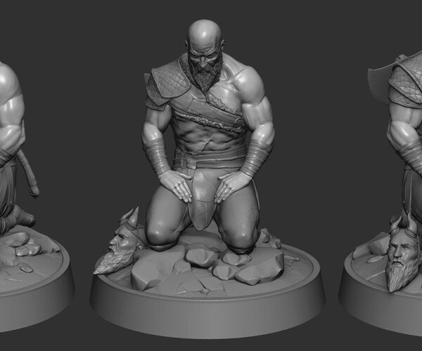 Kratos Standing V4 3D Printing Figurine God of War STL Files