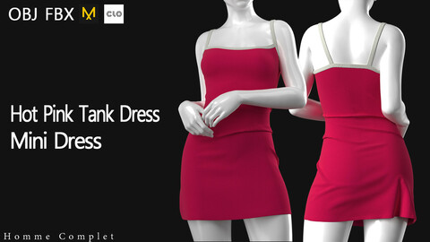 Women's Hot Pink Tank Dress