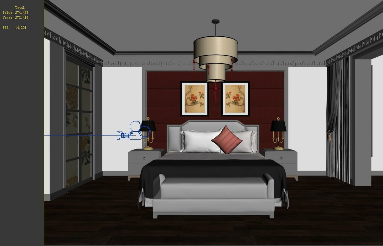 ArtStation Chinese Style Retro Bedroom 1816 Resources   File 