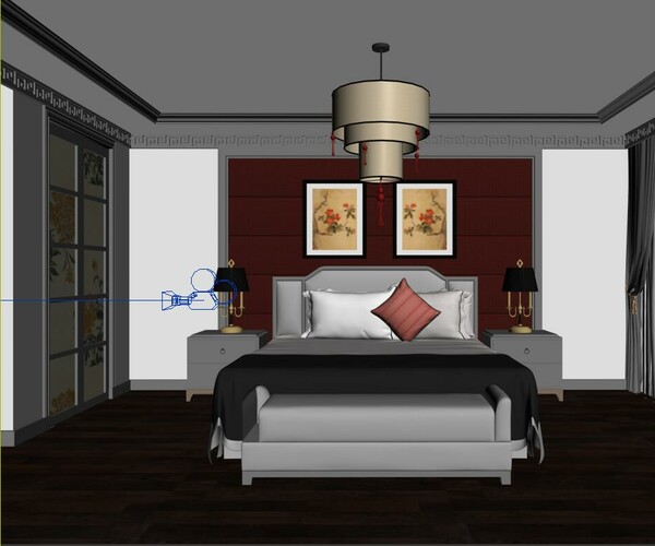 ArtStation - Chinese style retro bedroom 1816 | Resources