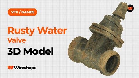 Rusty Water Valve Raw Scanned 3D Model