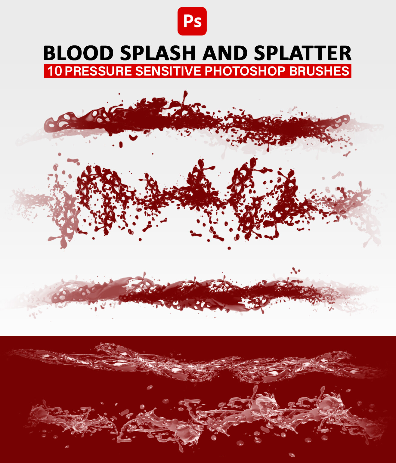 anspore Postbud ingeniør ArtStation - 10 Blood splash and splatter photoshop brushes. | Brushes