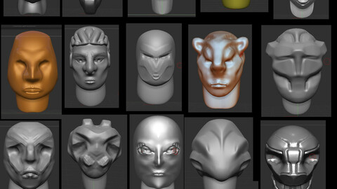 ZBrush IMM Brush Head Sculpts