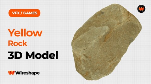 Yellow Rock Raw Scanned 3D Model