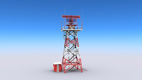 Big Radar Tower Low-poly 3D model