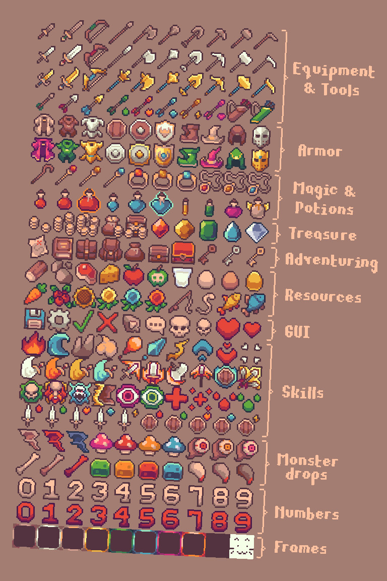 Fantasy Icon Pixel Pack in 2D Assets - UE Marketplace