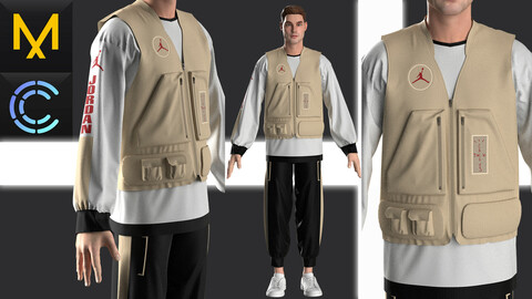 New concept Marvelous Clo3D Outfit Male Vest Air Jordan