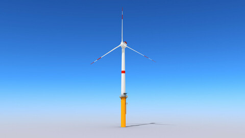 Wind Turbine Low-poly 3D model