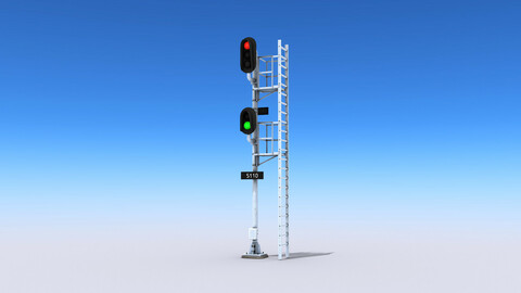 Railway Signals Low-poly 3D model