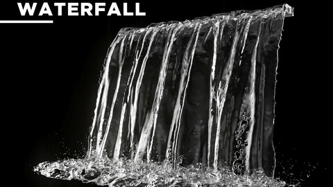 High Resolution Animated Waterfall 10 seconds 3D model