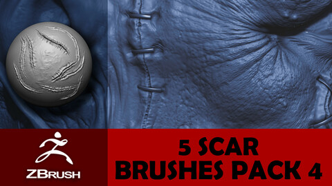 5 Scar Brushes for Zbrush Pack 4