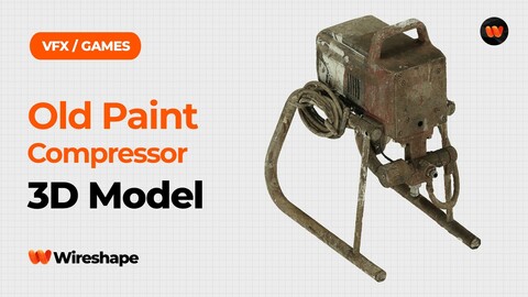 Old Paint Compressor Raw Scanned 3D Model