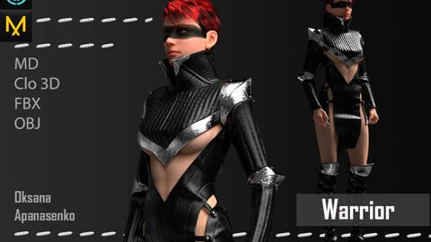 Warrior. Clo 3D/MD project + OBJ, FBX files