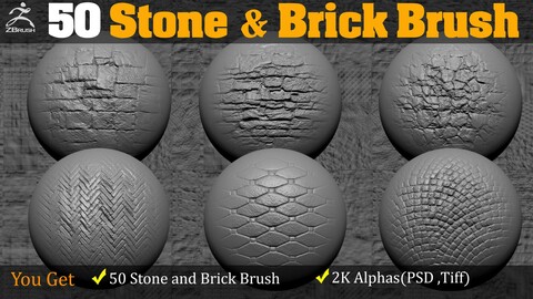 50 Stone & Brick Alpha and brush