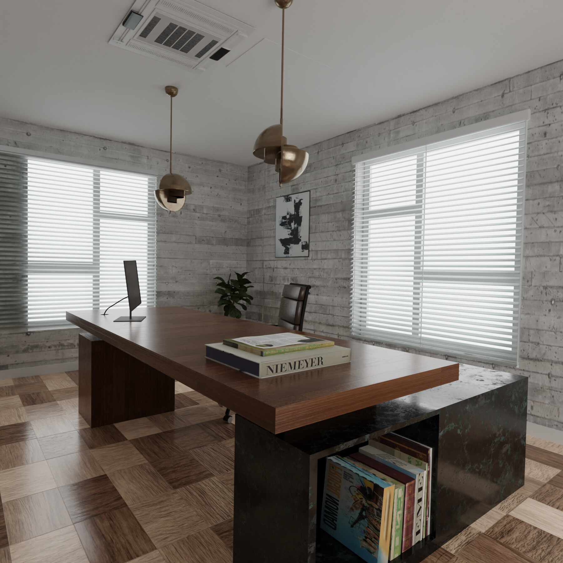 ArtStation - Modern Office Interior Cabin High Detail 3D model | Game ...