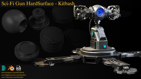 +70 Sci-Fi Gun HardSurface - Kitbash