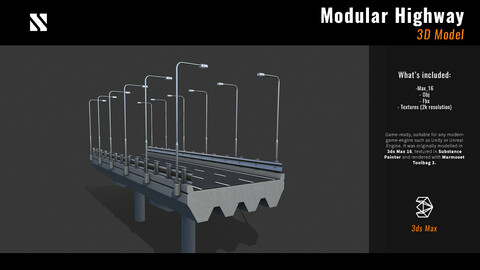 Modular Highway | LowPoly model