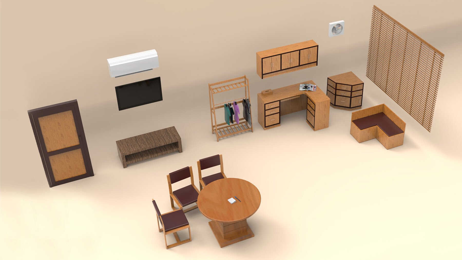 3д модели мебель для кафе