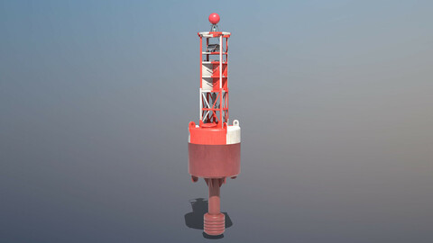 Navigation Buoy PBR Low-poly 3D model