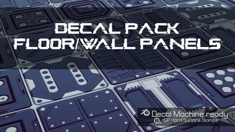 Decal Pack Floor/Wall panels  | Decal Machine ready  | Substance 3D Painter hard surface stamps