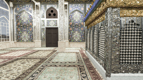 islamic and historic mosque interior model
