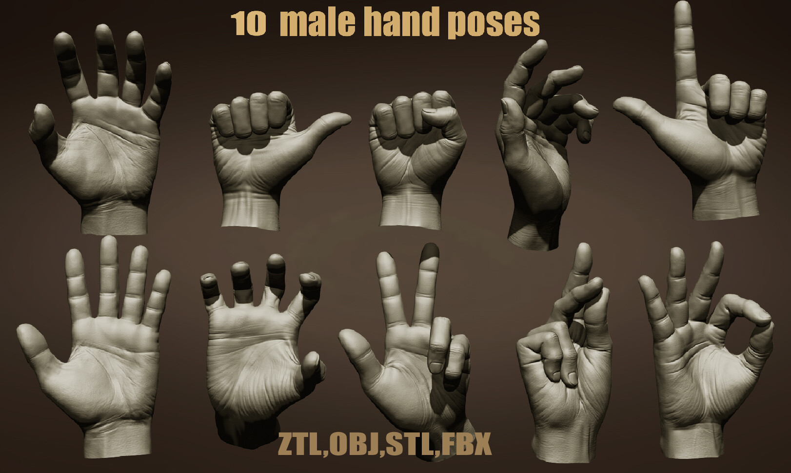 360 Artist's Reference - Male Hand 2 Free Download