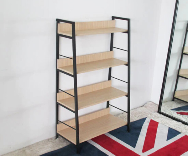 ArtStation Cookie and Cream Ladder Bookshelf 4 Tier Resources