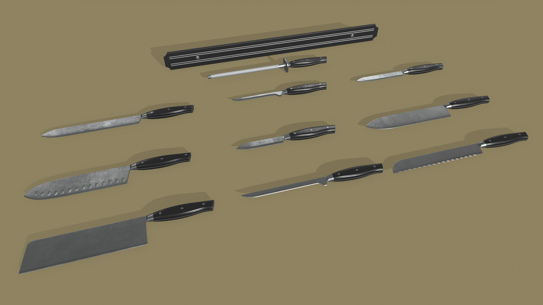 ArtStation Kitchen Knife Set Game Assets