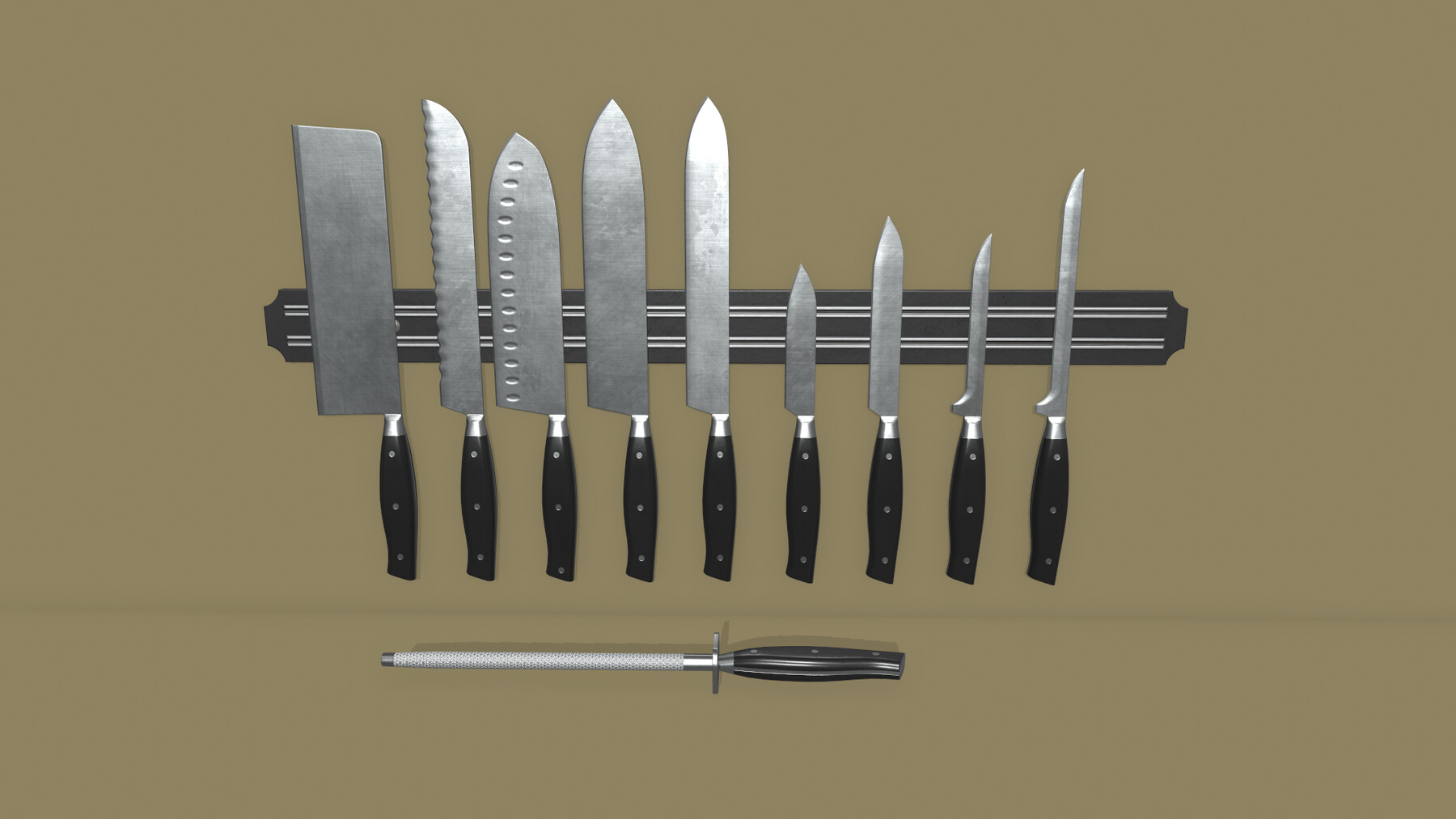ArtStation Kitchen Knife Set Game Assets