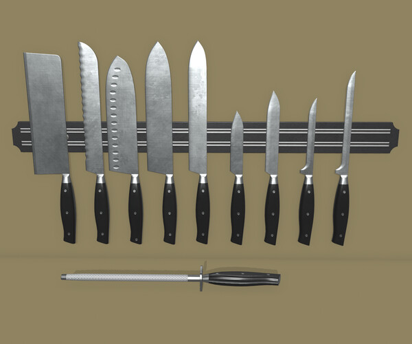 ArtStation Kitchen Knife Set Game Assets
