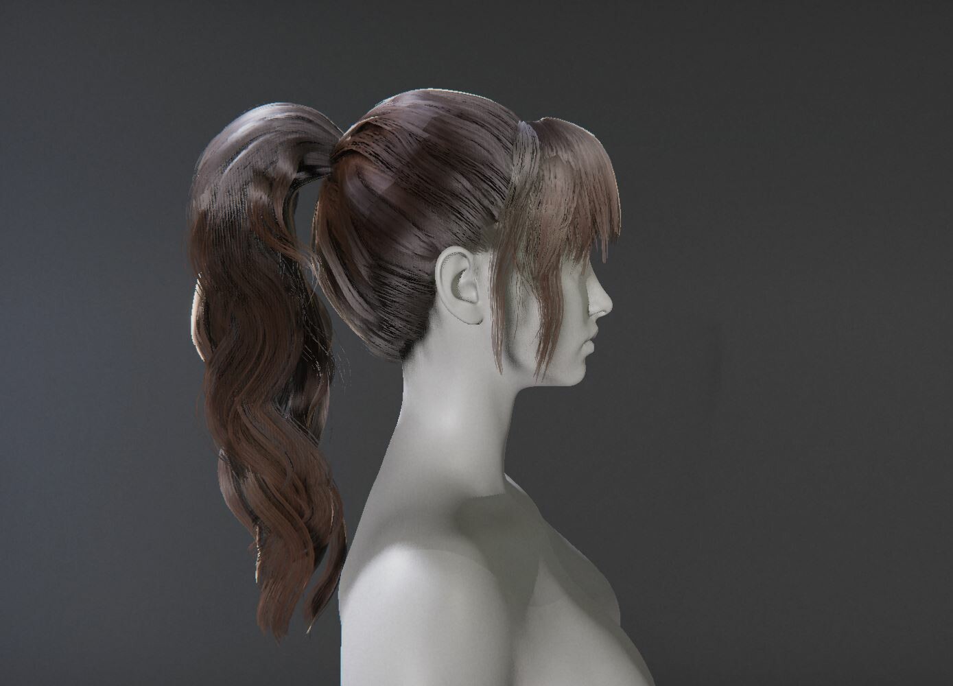 3D model Game Hair - Female Hairstyle V2 VR / AR / low-poly