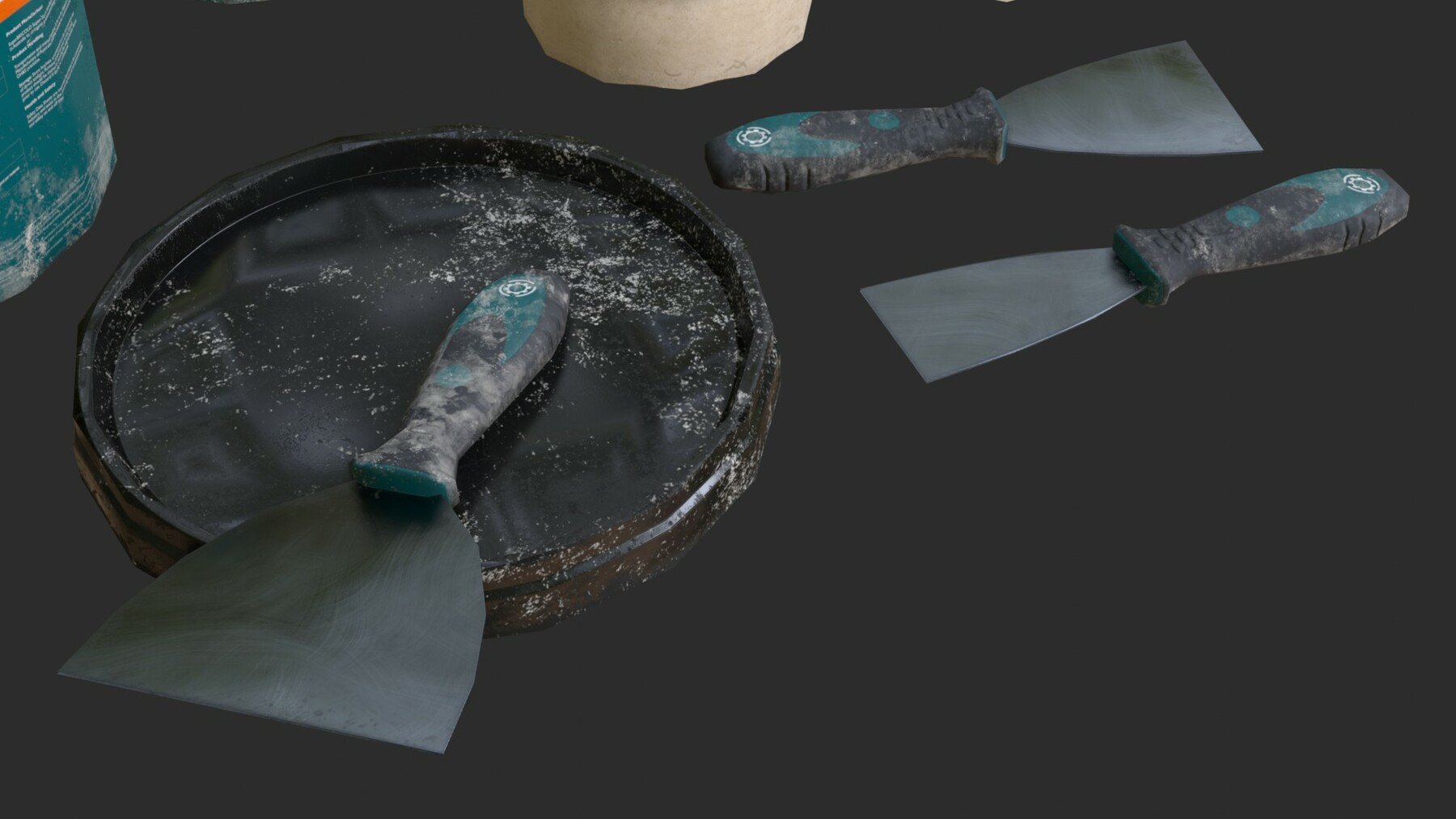 ArtStation Top Coat Bucket and Tools Game Assets