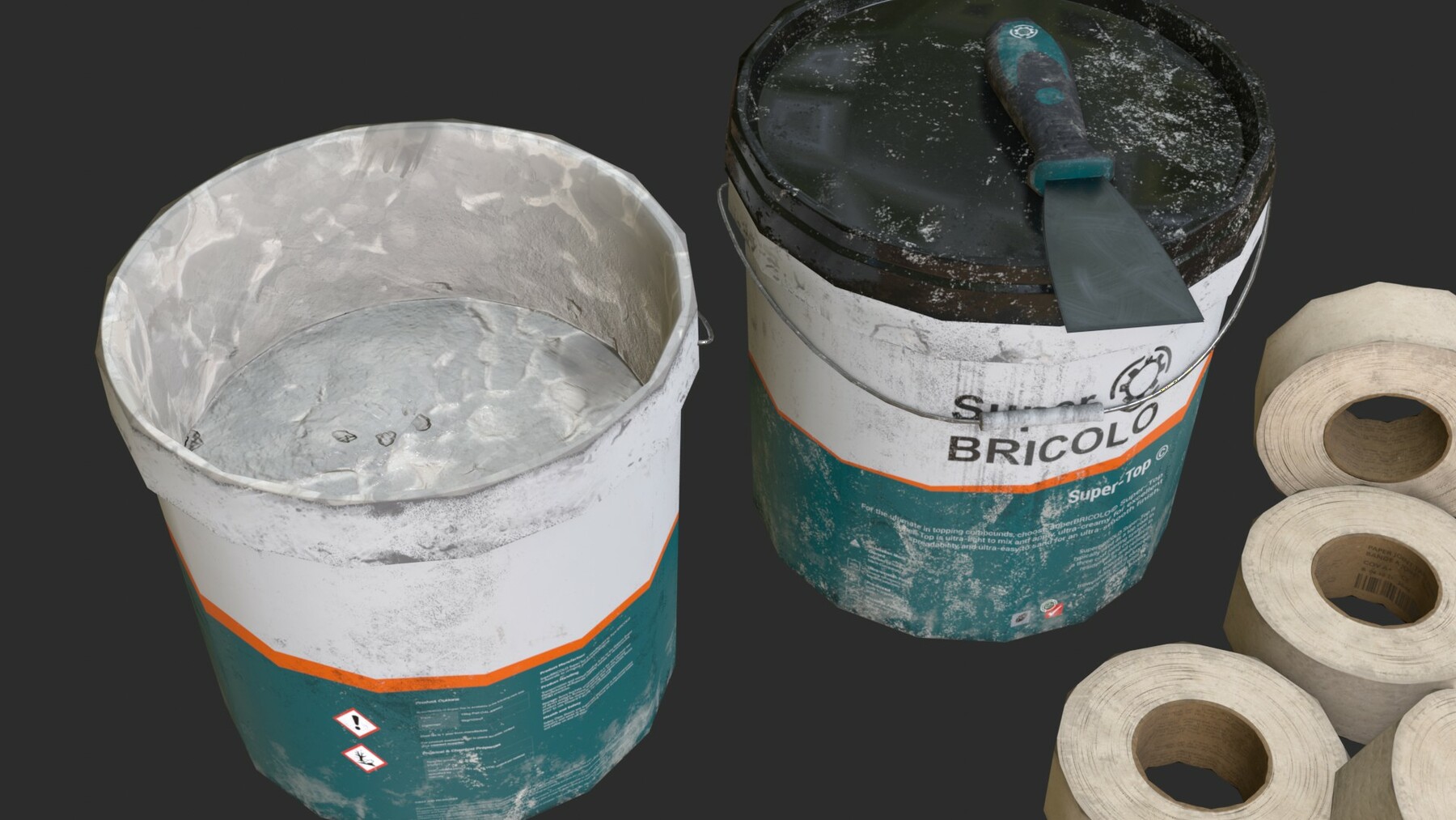 ArtStation Top Coat Bucket and Tools Game Assets