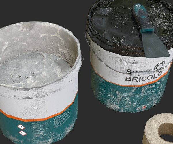 ArtStation Top Coat Bucket and Tools Game Assets