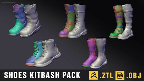 Shoes kitbash pack (.ZTL+.OBJ)