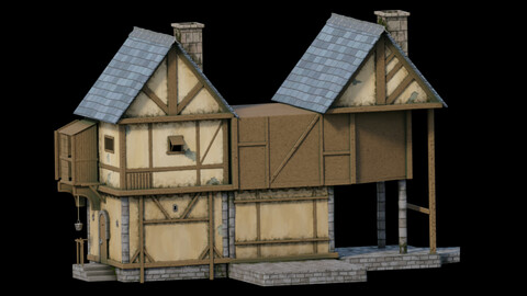 fantasy Stylized Medieval House b2