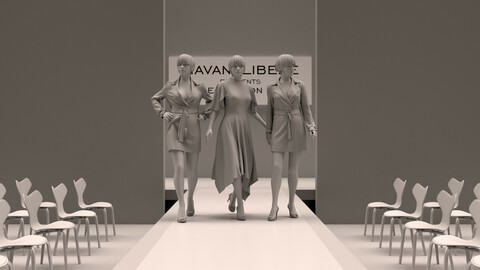 Female Runway for Realistic avatar-mannequin Clo3D