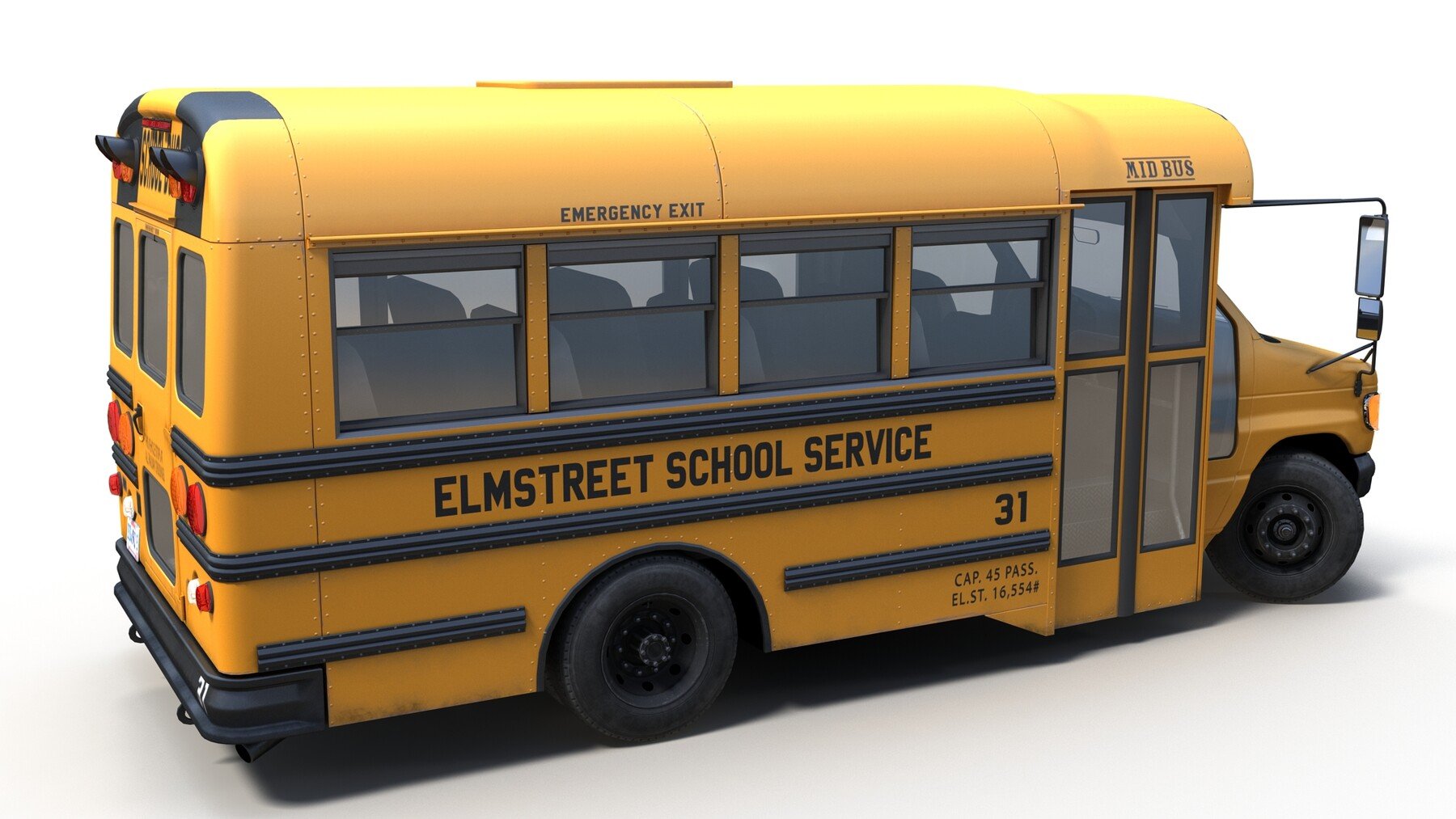 ArtStation - American school mid bus | Game Assets