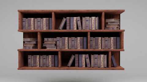 Old Bookshelf With Ancient Books