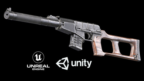 VSS Vintorez PBR Low-poly 3D model