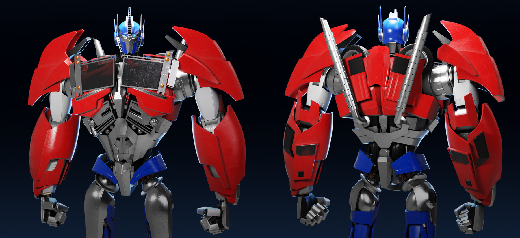 ArtStation - Optimus Prime Transformers Prime 3D Character Rig | Game Assets