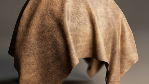 PBR - WORN LEATHER, ASH BROWN - 4K MATERIAL